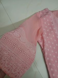 Pink Chikankari Kurta