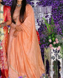 Elegant Peach Anarkali Gown