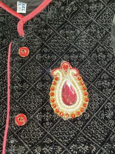 Pink Dhoti With Black Kurta