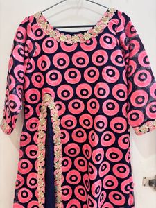 Pink &amp; Navy Kurta