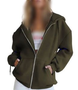 Olive Green Zip-Up Hoodie