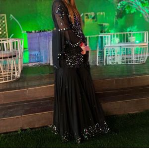 Black Embellished mirror work suit (check details)