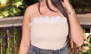 Cute Cream Tube Top
