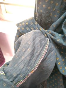 Black With Golden Spotted Half Colour Nighty