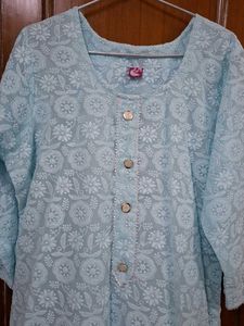 Light Blue Chikankari Kurti