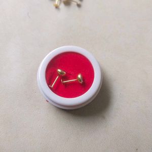 22C Pure Gold Round Dimond Stud Earrings