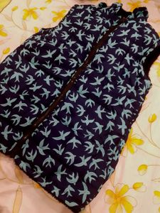Bird Print Padded Vest