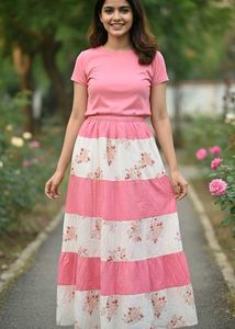 🌸Sakura Baby Pink Long Skirt