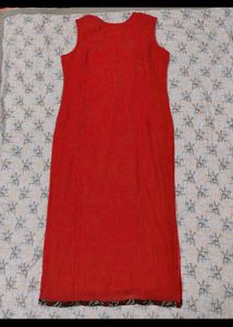 New Red Bohemian Sleeveless Kurta