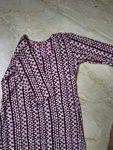 Printed Purple Kurta