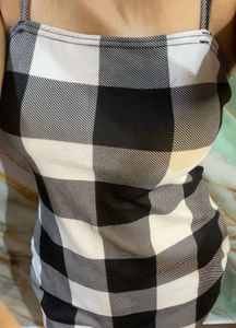 Checkered Bodycon Mini Dress