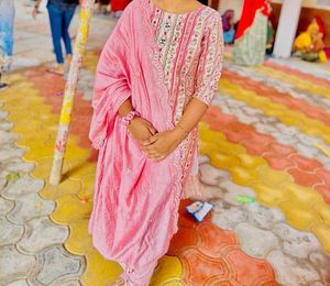 Pink Printed Kurta Set