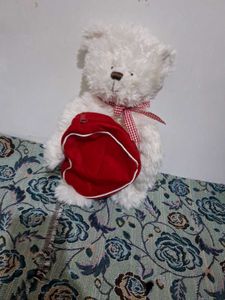 Bear Plush with Heart Gift Zip Bag