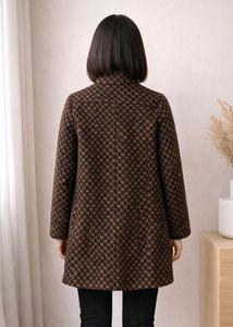 winter Houndstooth Pattern Coat