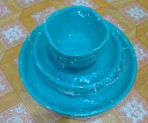 Blue Dinnerware Set New  and cookie press combo