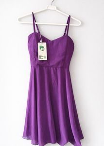 Purple Mini Dress with Straps