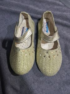 Gold Glitter Mary Ballies Shoe