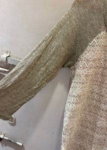 Beautiful Lace Top With Knit Sleeves