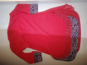 Red &amp; Blue Detailed Kurti