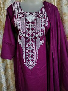 Elegant Purple Kurta Set New 42 Size