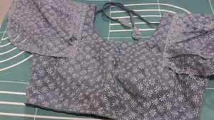 Gray Frill Sleeve Blouse