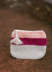 Crochet Striped Pouch
