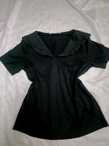 Urban Revivo Ruffle Collar T-shirt