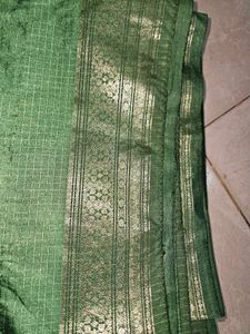 Green Polyester Saree