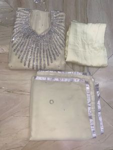 Elegant Green &amp; Silver Salwar Kameez