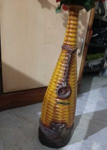 Vintage  Vase with Red Flowers
