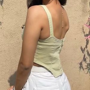 Zara Sage Green Corset Top