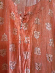 Peach Cotton Kurta
