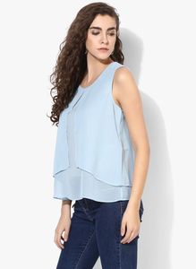 Cute Blue Sleeveless Top