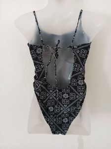 Black Printed Swimsuit