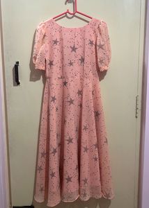 Peach Star Print Dress