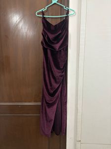 Burgundy Velvet Bodycon Dress