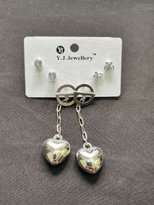Heart Drop Earrings Set