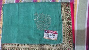 Elegant Green n black Saree