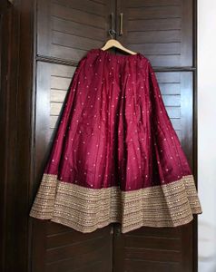 Wedding Special Burgundy Gold Work Lehenga Choli