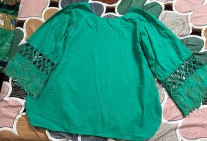 Green Embroidered Cord Set