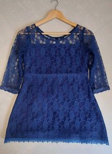 Elegant Blue Lace Top