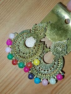 COMBO MULTICOLORED JHUMKA BRACELET WITH EARRINGS