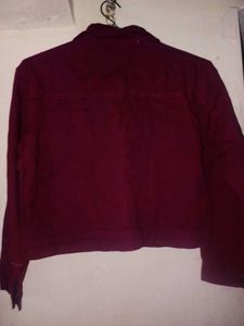 Maroon Denim Jacket