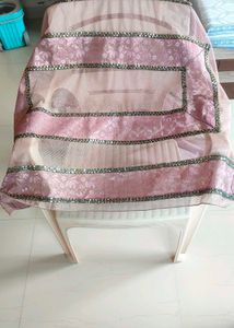 mauve net saree with attractive border