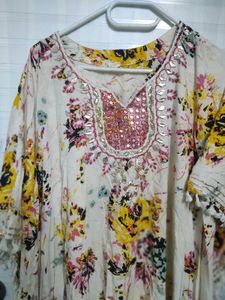 Floral Print Embellished Kaftan