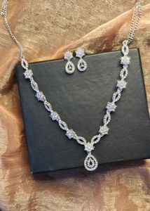 Sparkling Silver Necklace &amp; Earrings Set