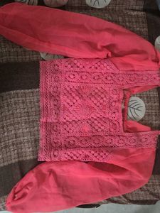 Pink Crochet Crop Top