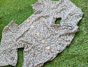 Floral Print Button-Up Top