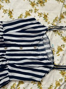 Striped Button-Down Midi Dress