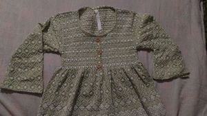 Green Embroidered Smocked Dress